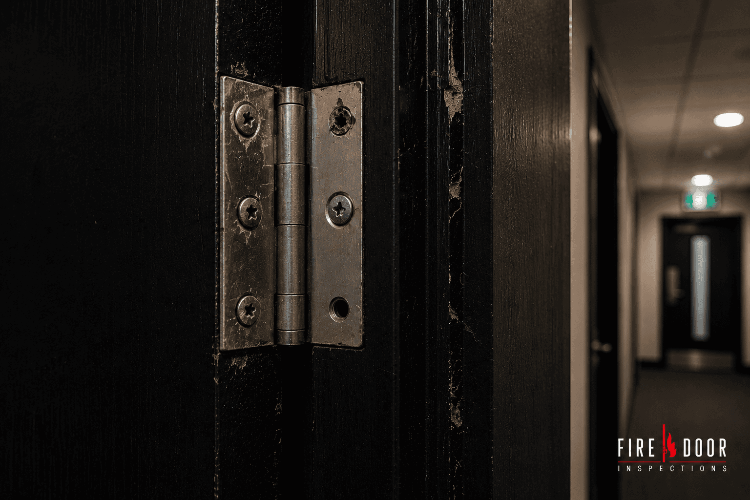 Incorrect or missing fire door screws recorded during inspection